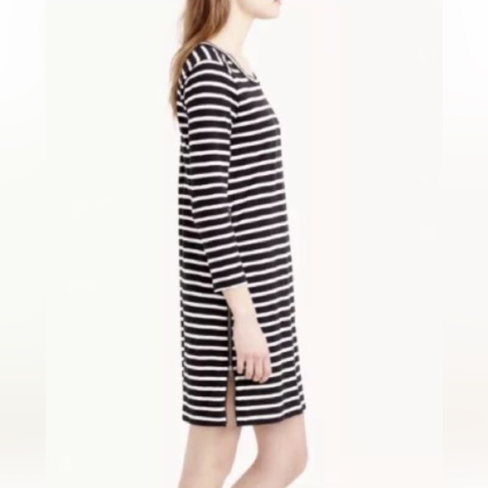 J. Crew Black and White Sheath Dress with 3/4 Sleeves. S